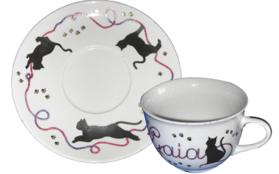 Tazza per caffelatte con gatti dedicata