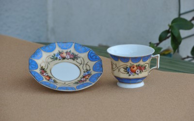 Tazzina da caffè in porcellana di Limoges con mele
